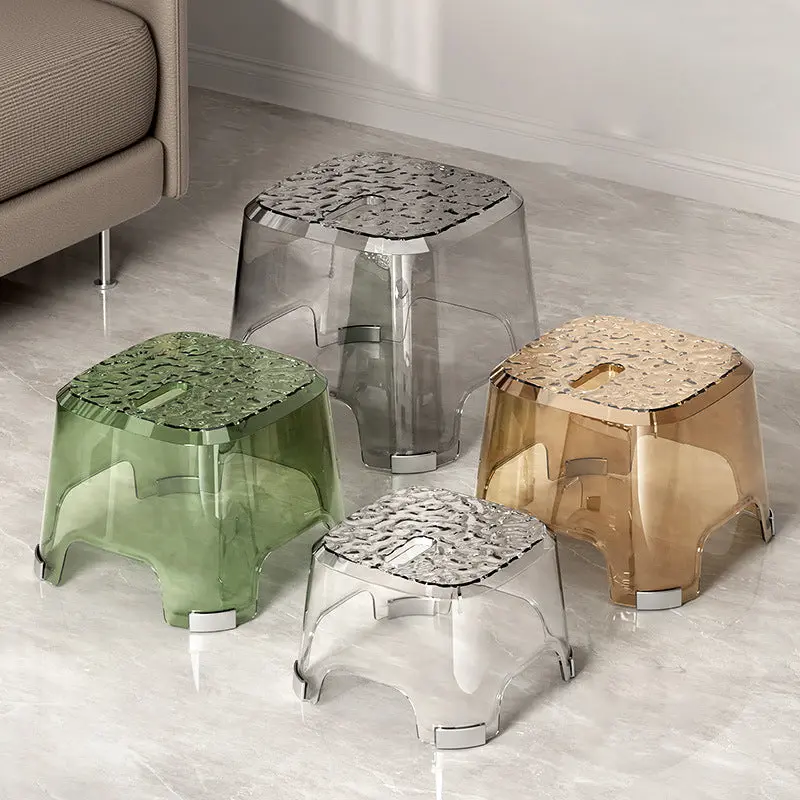 Modern Minimalist Anti-slip Square Corner PP Low Stool For Living Room