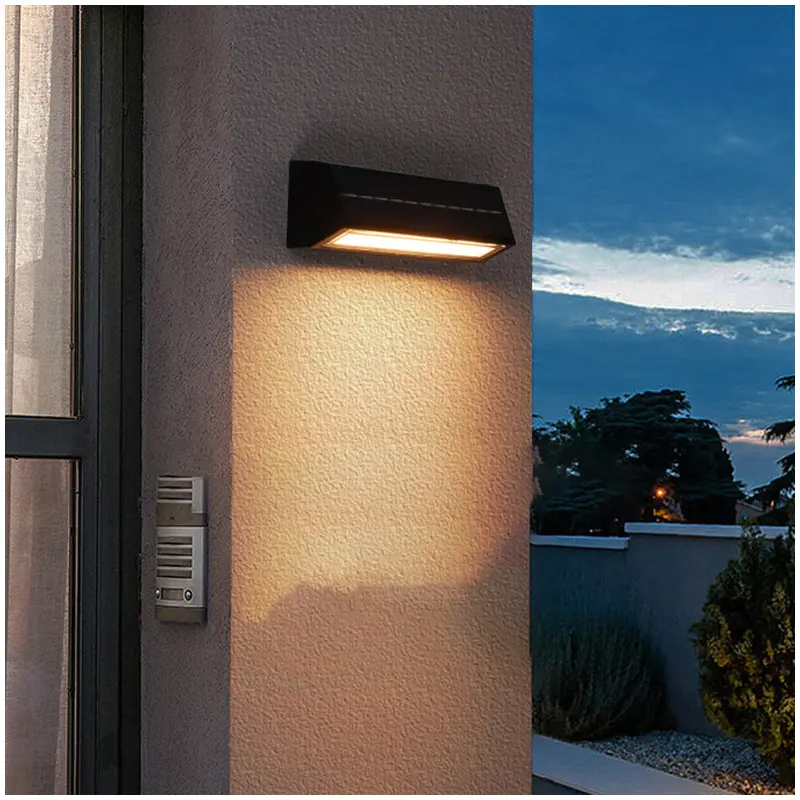 Modern Minimalist Rectangular Slanted Triangle ABS Acrylic LED Wall Sconce Lamp For Outdoor Patio