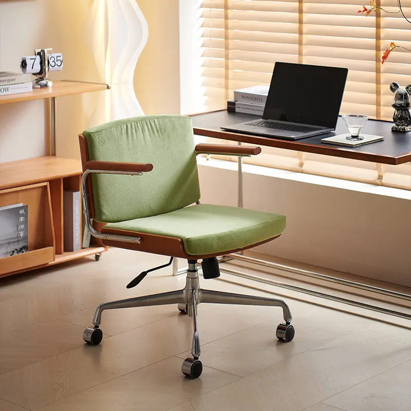 Contemporary Retro Ash Aluminum Alloy Stainless Steel Desk Chair Backrest Armrest For Home Office