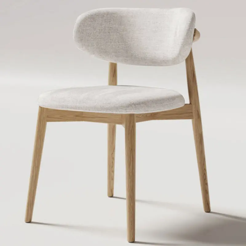 Contemporary Creative Oval Wood Fabric Faux Leather Chair Backrest Armless For Living Room