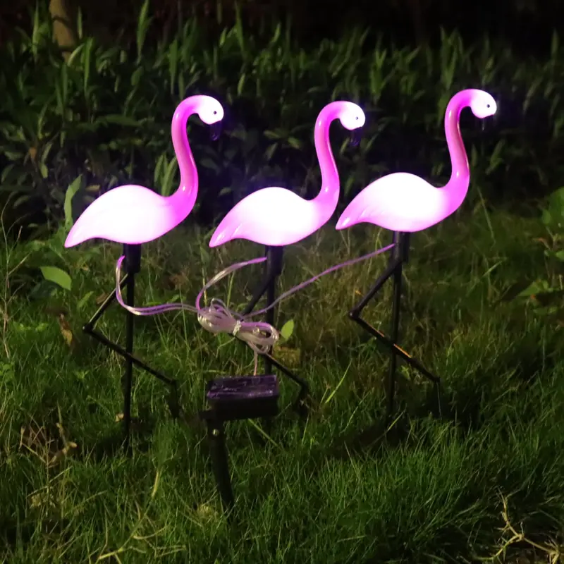 Contemporary Creative Solar Waterproof PP Flamingo LED Outdoor Light Landscape Lighting For Garden