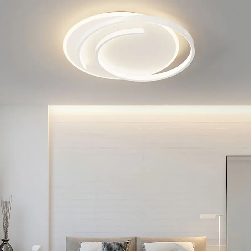 Contemporary Creative Rectangular Square Round Stacked Silicone Iron LED Flush Mount Ceiling Light For Bedroom