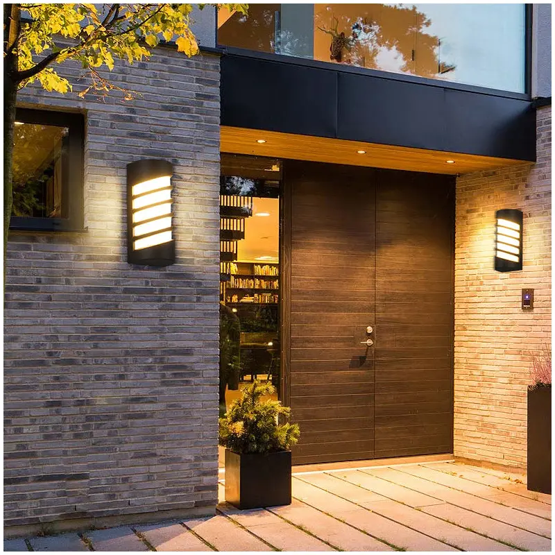 Contemporary Industrial Aluminum Acrylic Semicircle LED Outdoor Wall Sconce Lamp For Garden