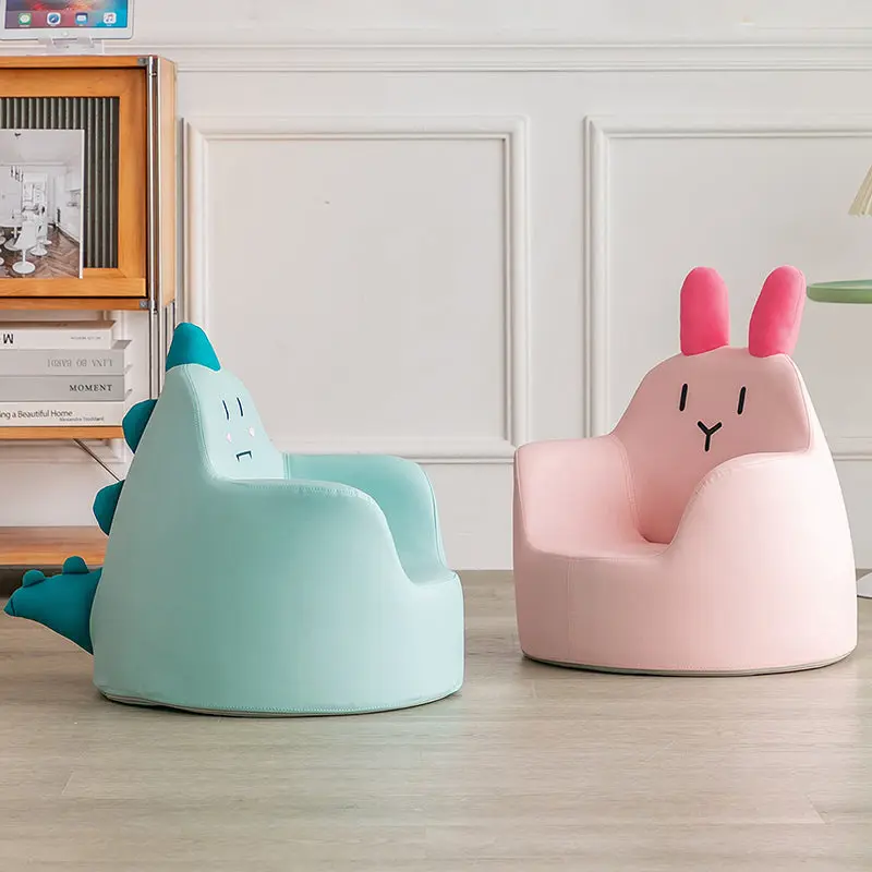 Contemporary Creative Cute Baby Rabbit Dinosaur Bear Leather Accent Chair Backrest Armrest For Living Room