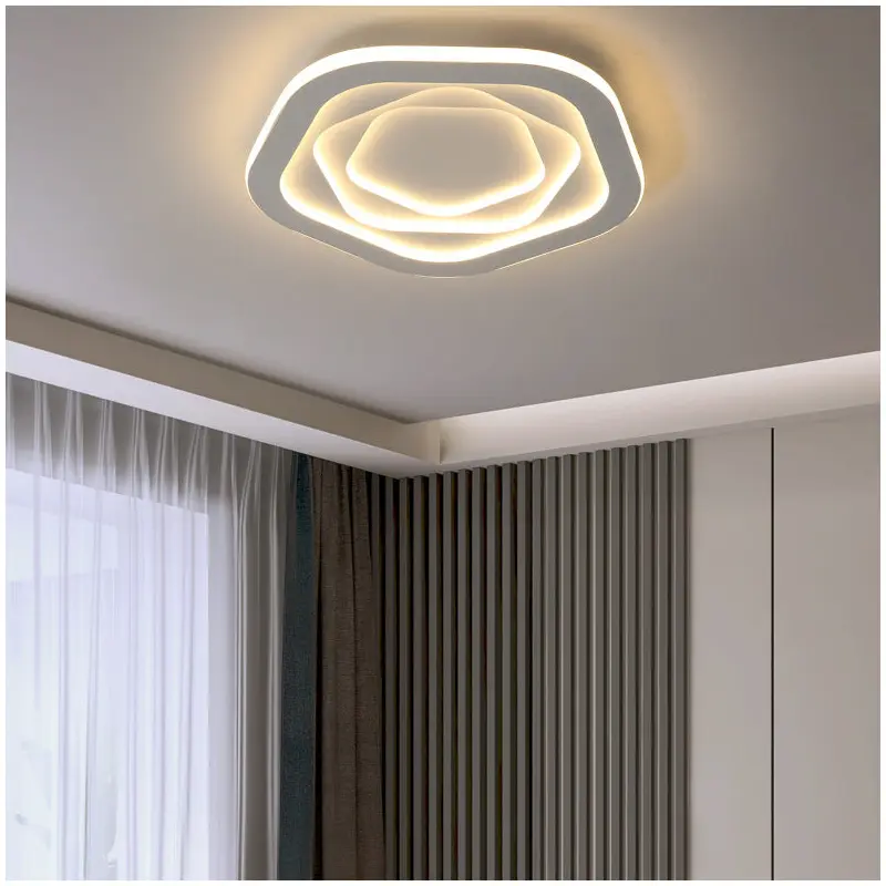 Modern Simplicity Triangle Aluminum PC LED Flush Mount Ceiling Light For Bedroom