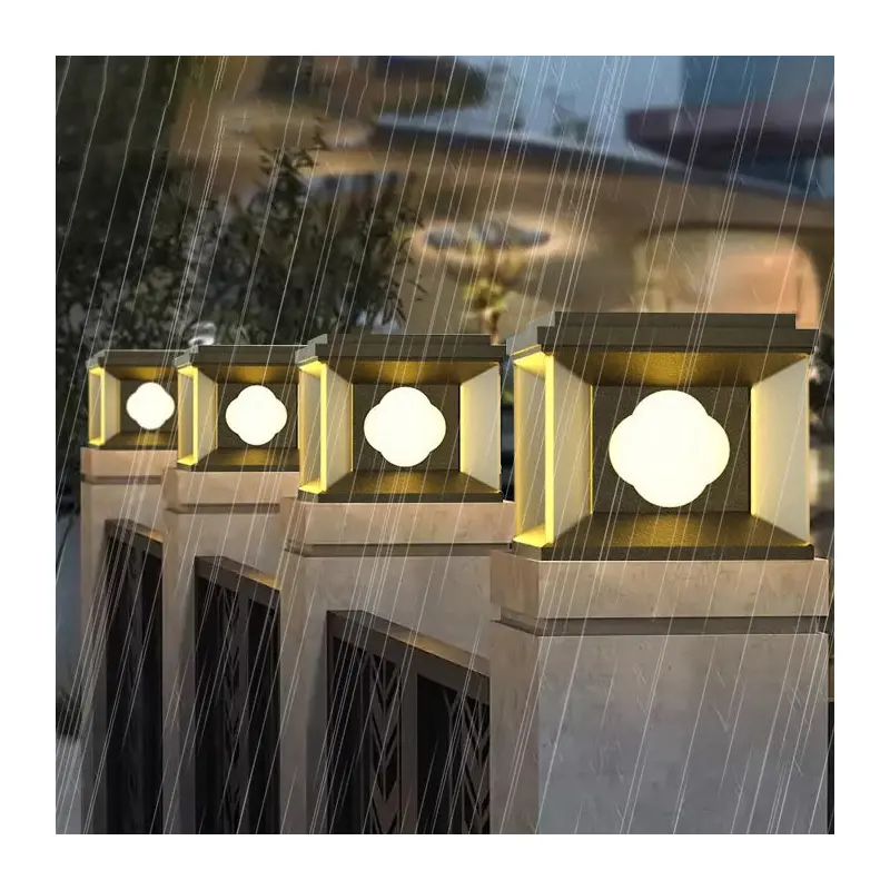 Contemporary Simplicity Square Aluminum Stainless Steel LED Outdoor Post Light For Garden