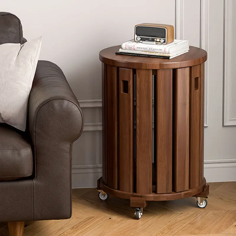 Modern Minimalist Removable Detachable Round Wood Side Table For Living Room