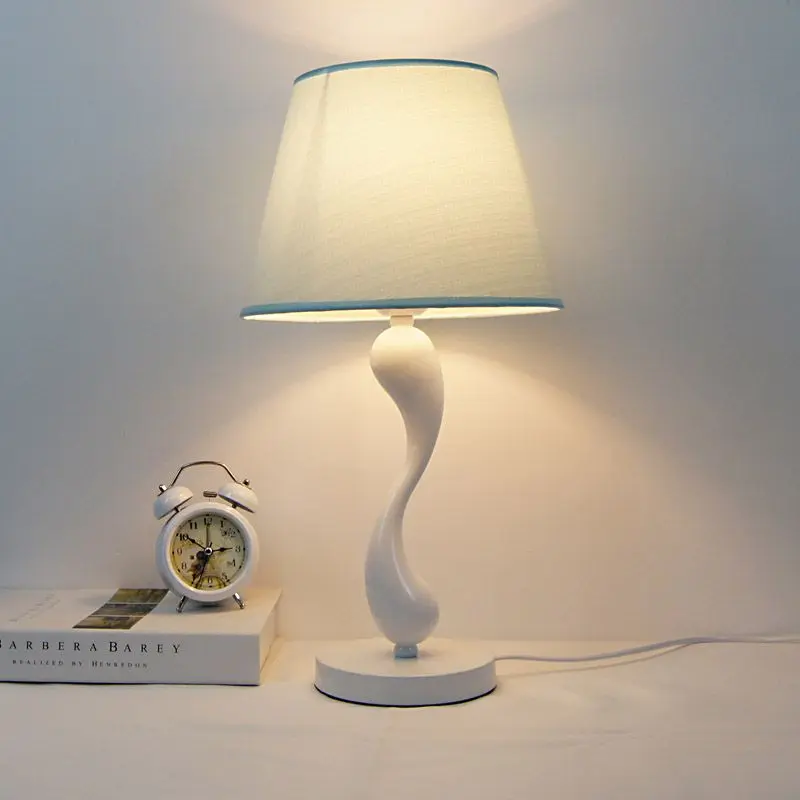 Contemporary Creative Frustum Cone Iron Fabric 1-Light Table Lamp For Bedroom