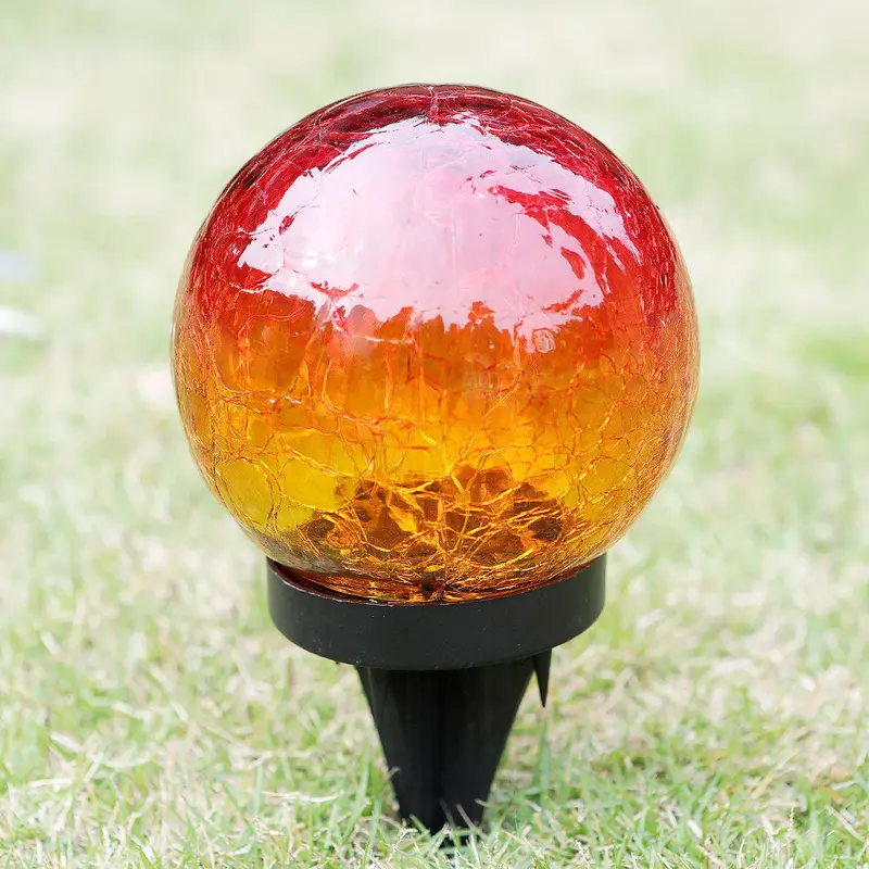 Contemporary Creative Globe Plastic Glass LED Solar Outdoor Landscape Light For Garden