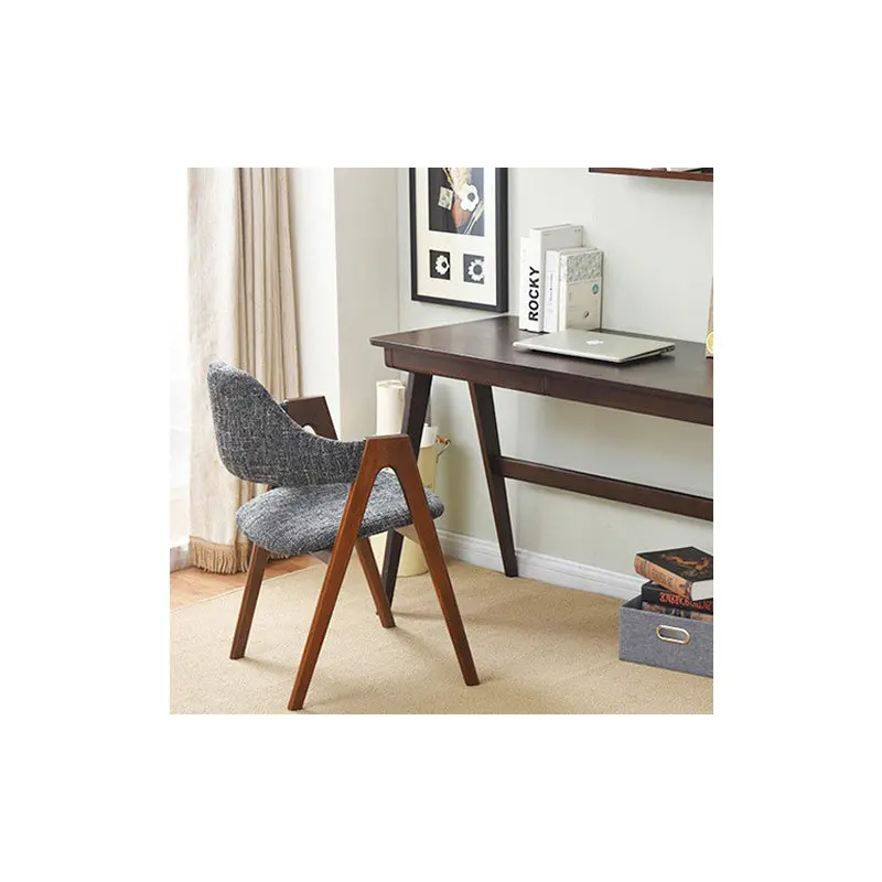 Contemporary Creative Oval Wood Fabric Chair Backrest Armless For Living Room