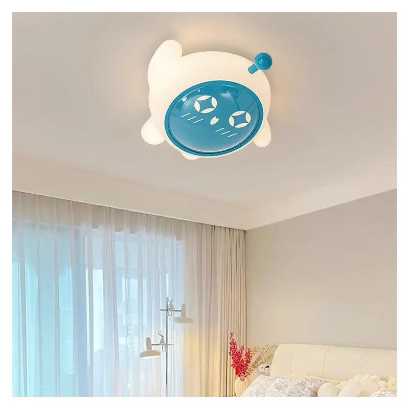 Contemporary Creative Iron PE Cartoon Spaceman LED Flush Mount Ceiling Light For Bedroom