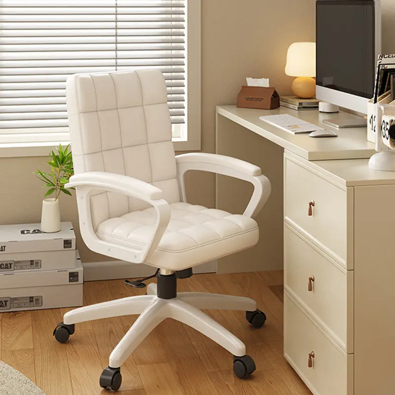 Contemporary Nordic Microfiber Leather Solid Wood Emulsion Desk Chair Backrest Armrest For Home Office