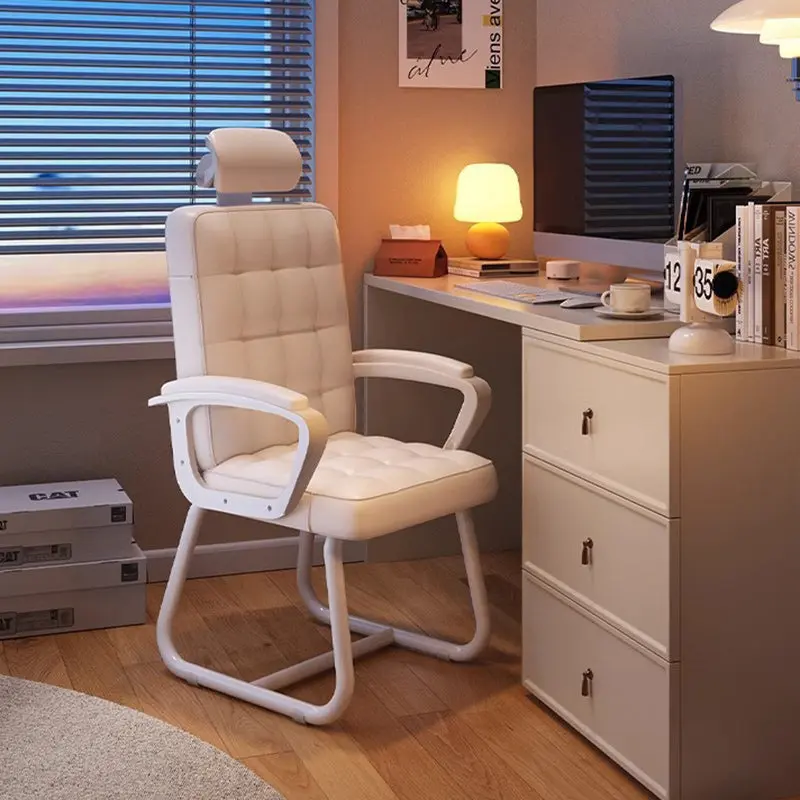 Modern Simplicity Microfiber Leather Solid Wood Emulsion Desk Chair Backrest Armrest For Home Office