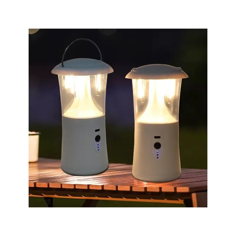 Modern Simplicity Waterproof Rechargeable ABS PS Cylinder Tungsten Camping Portable LED Outdoor Light For Garden