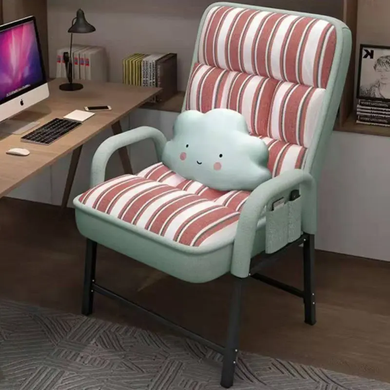 Modern Simplicity Square Fabric Upholstered Desk Chair Backrest Storage Bag Pillow For Home Office