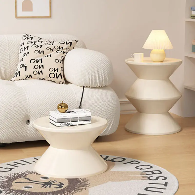Contemporary Nordic Trapezoidal Hourglass Shape PP Side Table 1 - Tier For Living Room