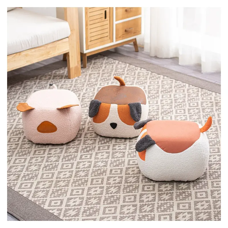 Contemporary Creative Cute Cartoon Kids Animal Oval Teddy Velvet Chair For Living Room