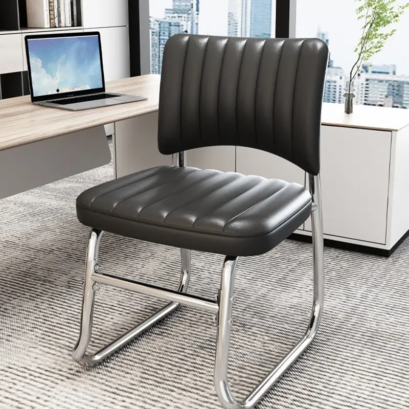 Modern Minimalist Square Iron PU Leather Sponge Desk Chair Backrest For Home Office