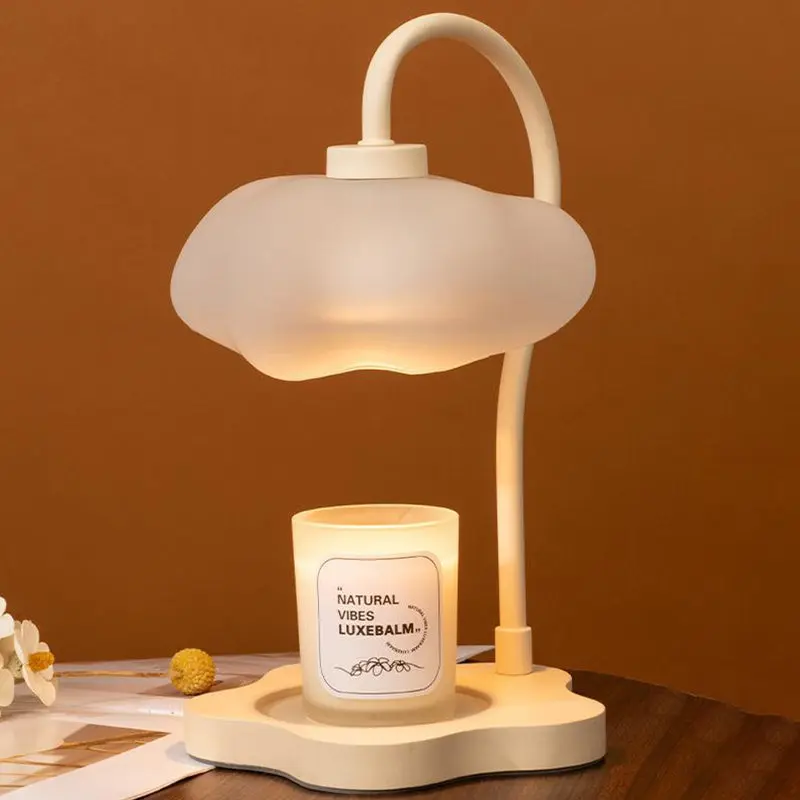 Contemporary Creative Cloud Glass Shade Iron 1-Light Melting Wax Table Lamp For Bedroom