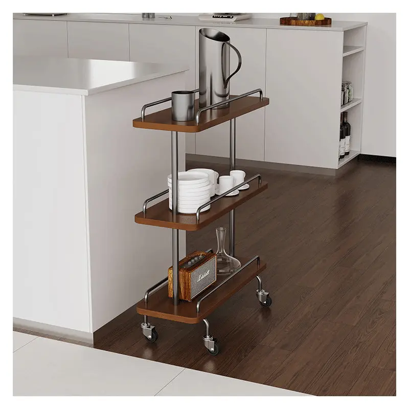 Contemporary Scandinavian Rectangle Artificial Board Painted Metal Side Table 3 - Tier For Dining Room