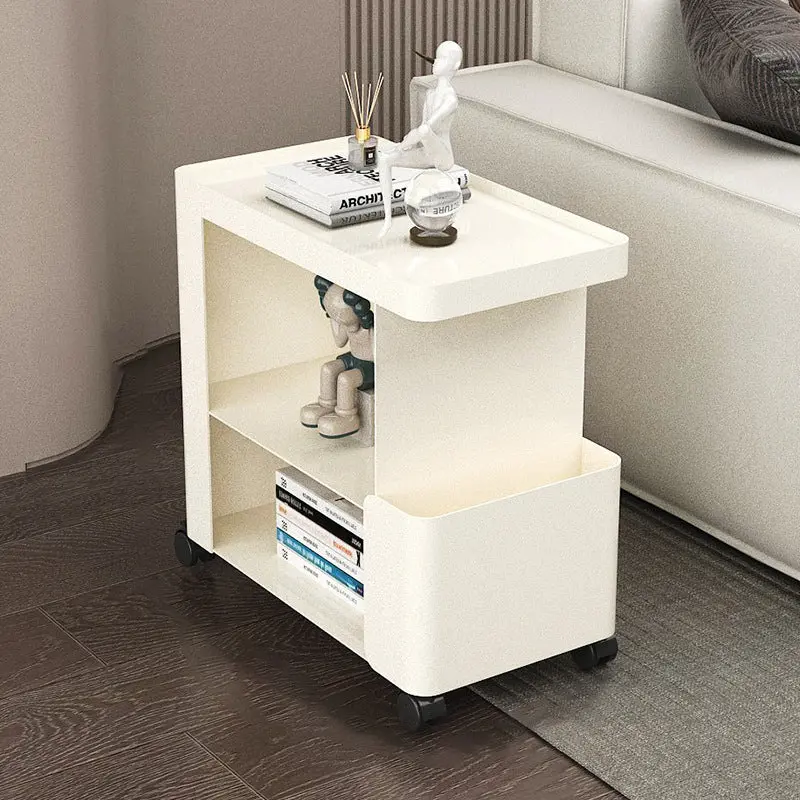 Modern Minimalist Removable Rectangular Iron Glass Side Table 3-Tier For Living Room