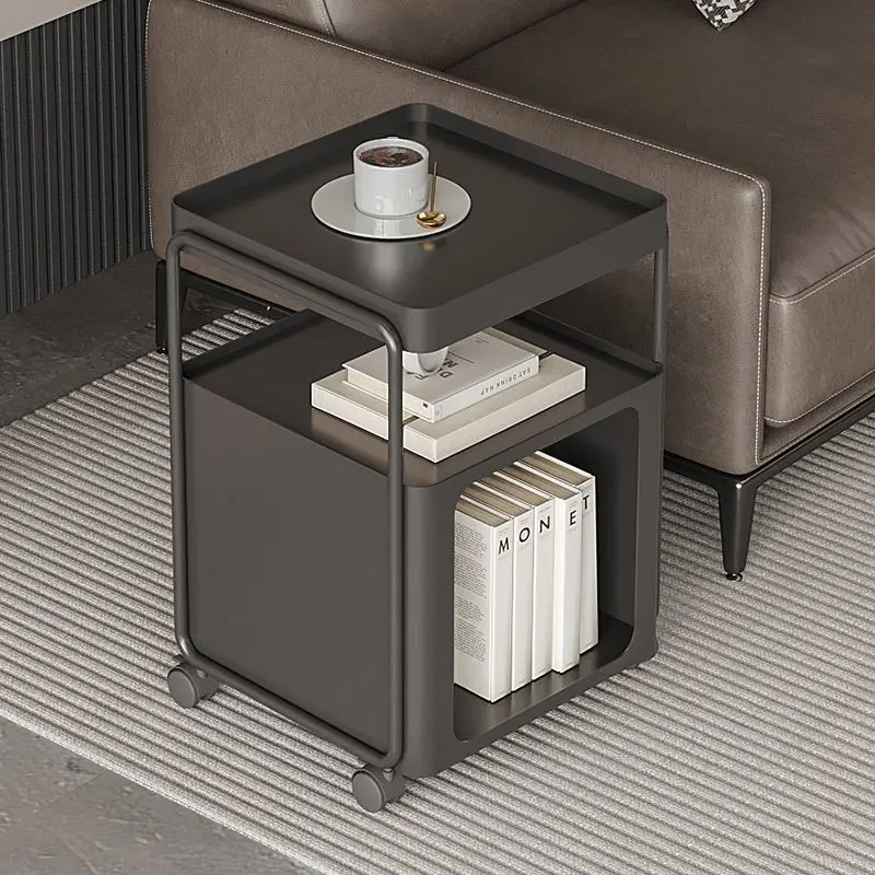 Contemporary Creative Removable Rectangular Iron End Table 3-Tier For Living Room