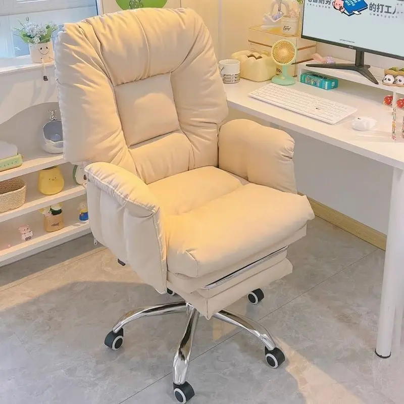 Modern Simplicity Square Soft Sticky Tech Fabric Metal Desk Chair Backrest Armrest For Home Office