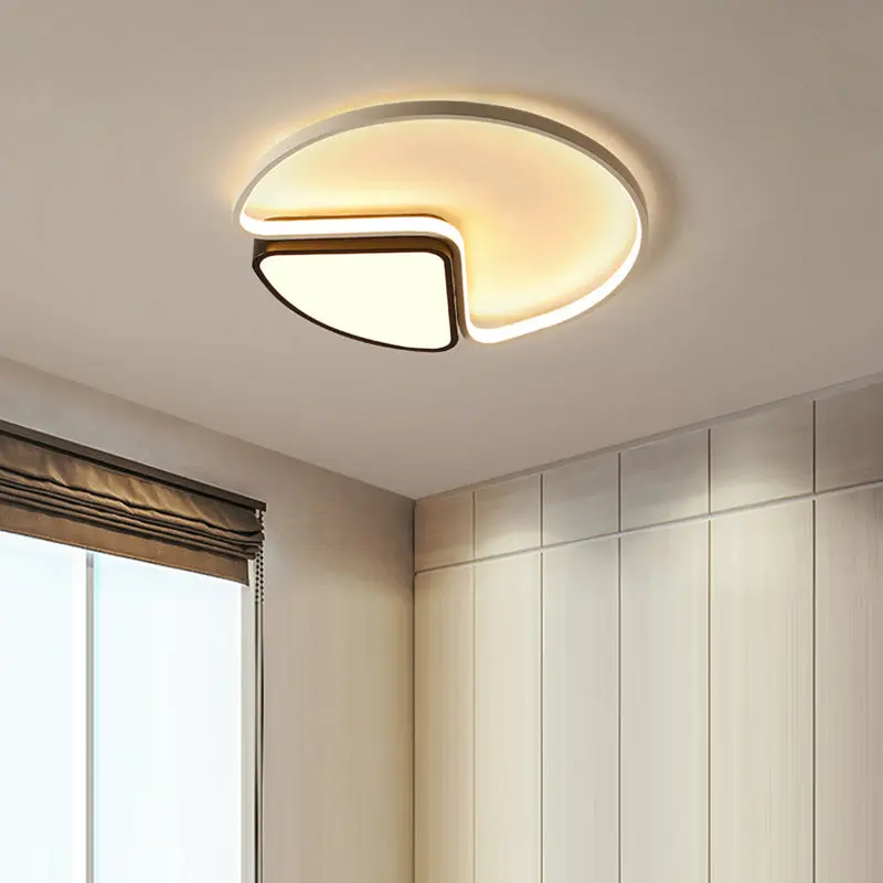 Contemporary Creative Round Iron Metal Acrylic LED Flush-Mount Ceiling Light For Bedroom