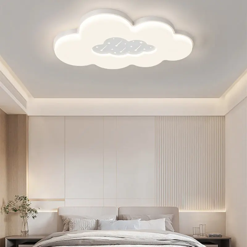Contemporary Creative Clouds Iron Acrylic LED Flush Mount Ceiling Light For Bedroom