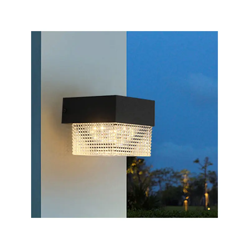 Modern Simplicity Solar Waterproof ABS Cylinder Square LED Wall Sconce Lamp For Outdoor Patio