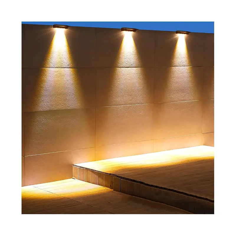 Modern Simplicity Solar Waterproof ABS PC Rectangular Focused Beam LED Wall Sconce Lamp For Outdoor Patio