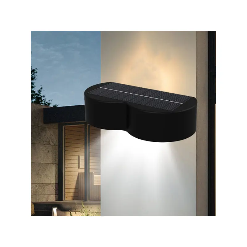 Modern Simplicity Solar Waterproof ABS PS Telescope Round LED Wall Sconce Lamp For Outdoor Patio