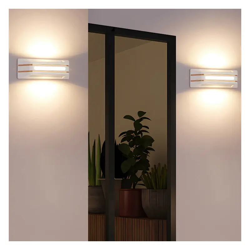 Modern Simplicity Waterproof Aluminum Rectangular Stripe LED Wall Sconce Lamp For Outdoor Patio