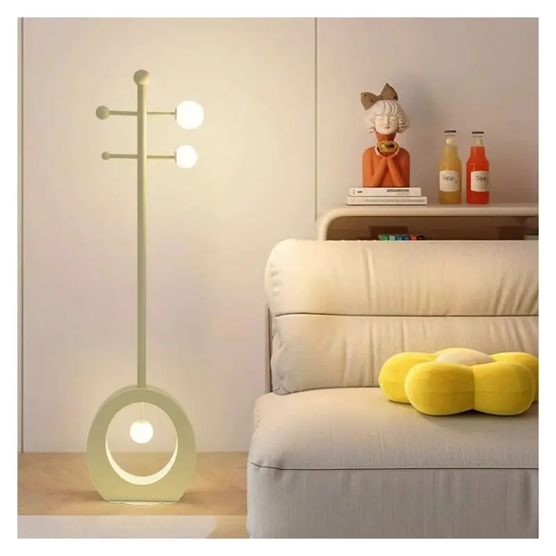 Contemporary Creative Cartoon Violin Iron Glass 3-Light Standing Floor Lamp For Living Room