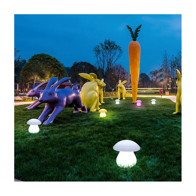 Contemporary Creative Solar Waterproof Mushroom Shape PE LED Outdoor Light For Patio