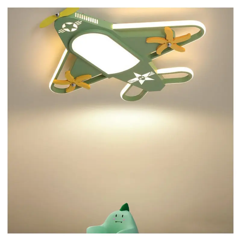 Contemporary Creative Iron & Acrylic Airplane LED Flush Mount Ceiling Light For Kids' Bedroom
