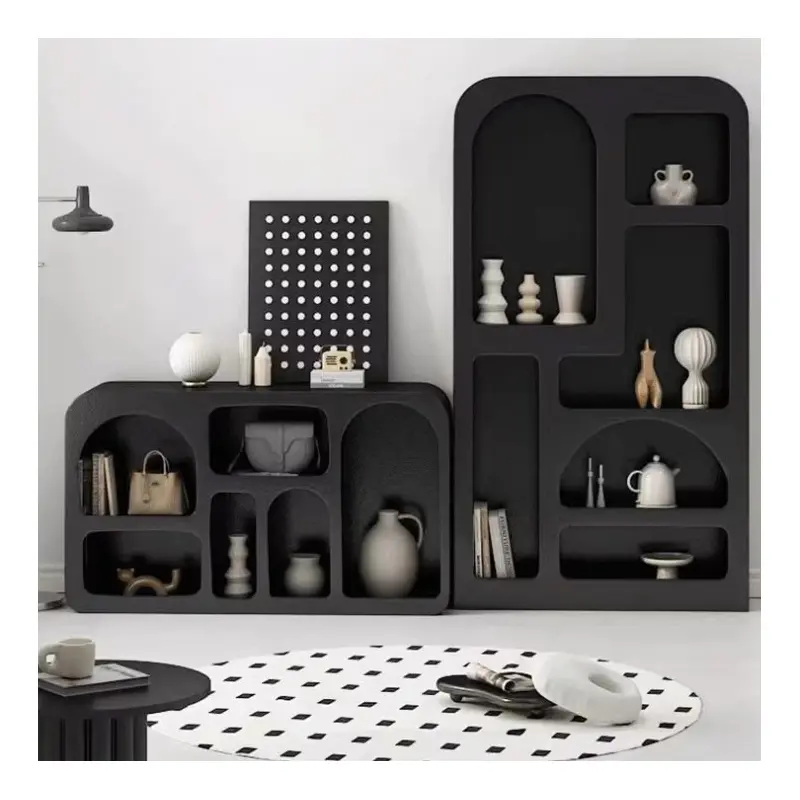 Contemporary Scandinavian Plate Rectangular Cave Side Table 4/5/6 Storage Cabinet For Living Room