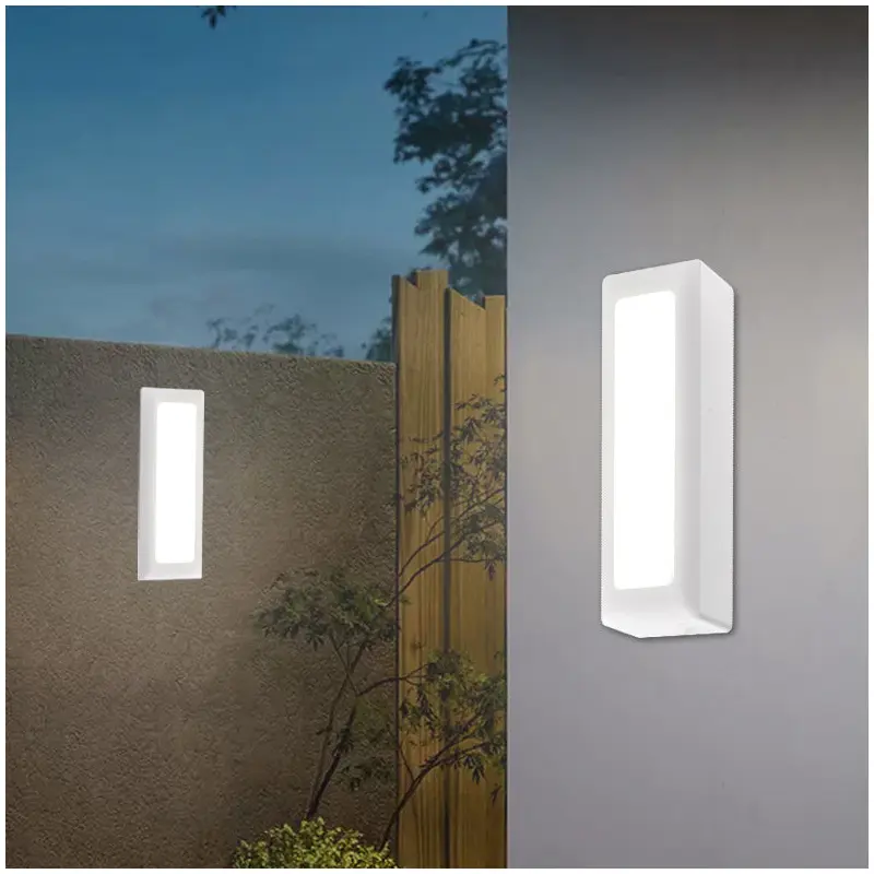 Modern Minimalist Waterproof PC PS Rectangular Recessed LED Wall Sconce Lamp For Outdoor Patio