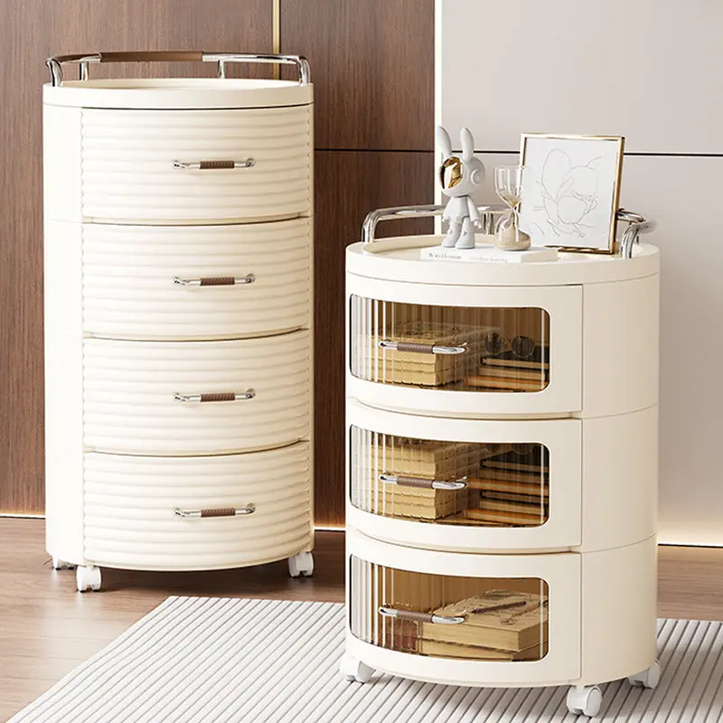 Contemporary Scandinavian Removable Round Cylinder PP ABS PET 1/2/3/4 Drawer For Living Room