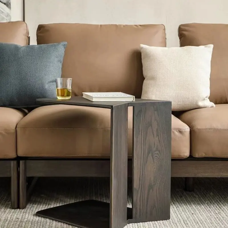 Modern Minimalist Triangle Rectangle Ash Wood Side Table For Living Room