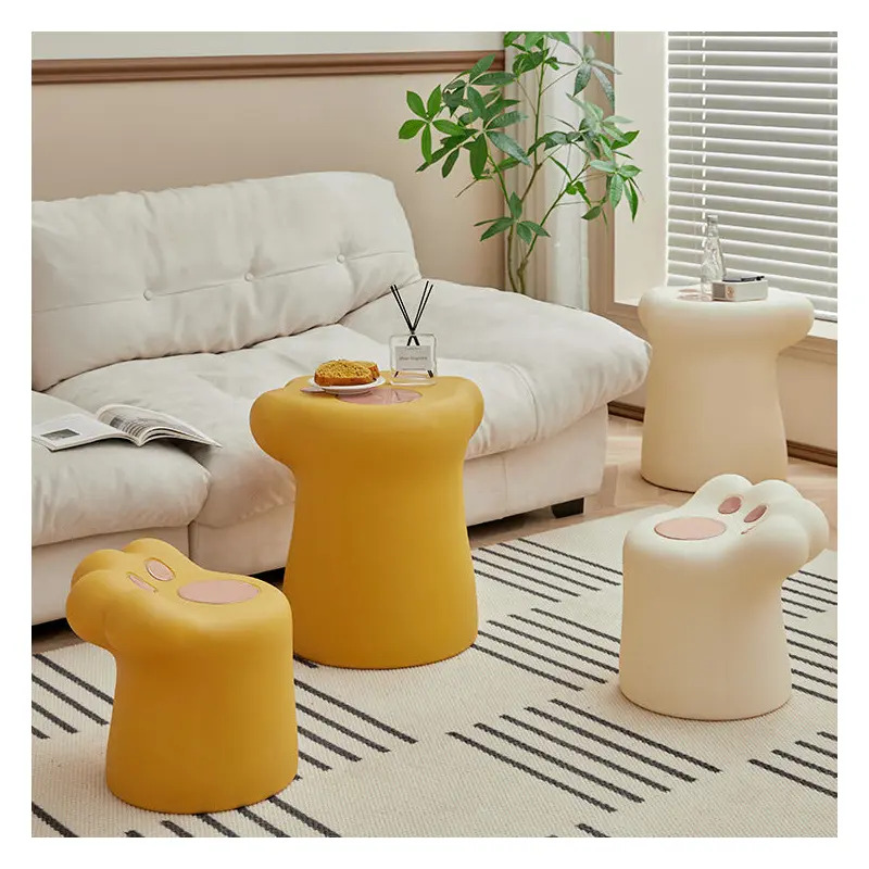 Contemporary Nordic Cat Scratching PE Side Table & Chair Set For Living Room