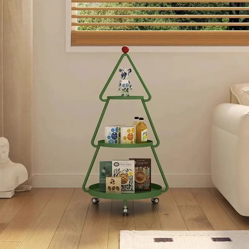 Contemporary Creative Christmas Tree Full Iron Side Table 3 - Tier For Living Room