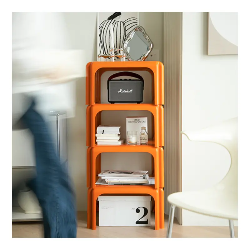 Contemporary Nordic Square Stackable Storage ABS Side Table 1/2/3/4 - Tier For Living Room