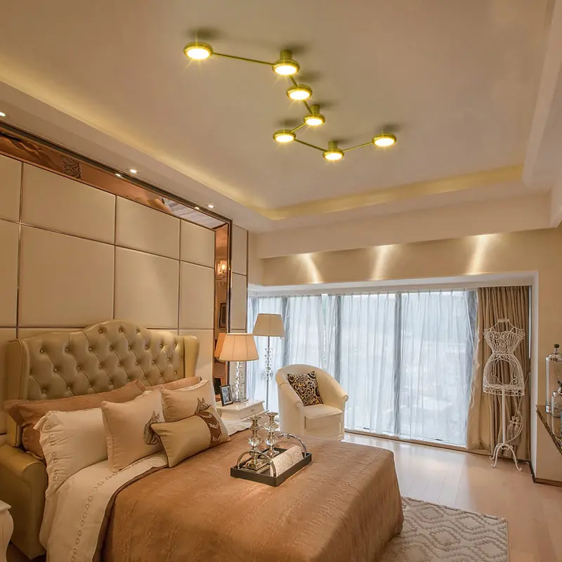 Contemporary Creative Big Dipper Aluminum LED Flush Mount Ceiling Light For Living Room