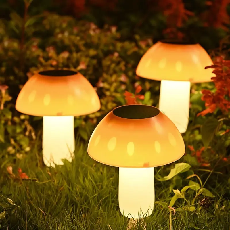 Contemporary Creative Solar Waterproof ABS PC Mushroom LED Outdoor Light Landscape Lighting For Garden