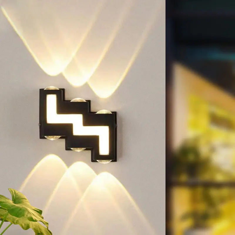 Modern Minimalist Waterproof Aluminum Acrylic Stair-Shaped LED Outdoor Wall Light For Outdoor Patio