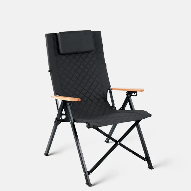 Contemporary Industrial Fabric Beech & Aluminum Rectangular Lattice Back Chair With Armrests & Backrest For Outdoor & Study