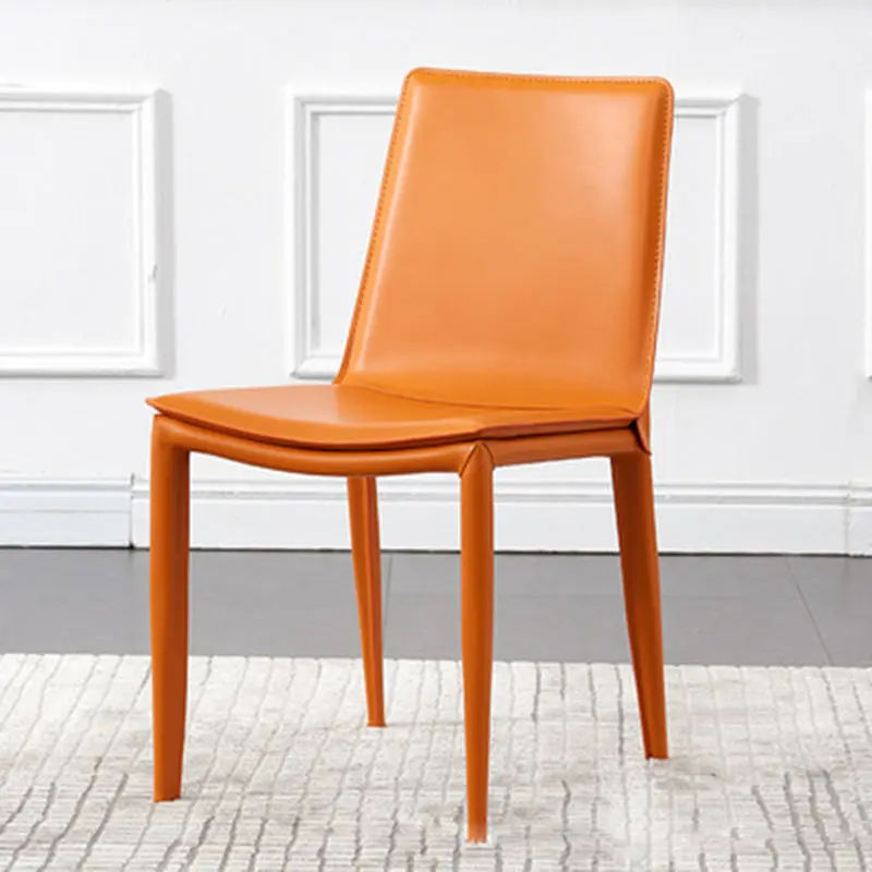 Contemporary Luxury Rectangular Faux Leather Steel Chair Backrest Armless For Living Room