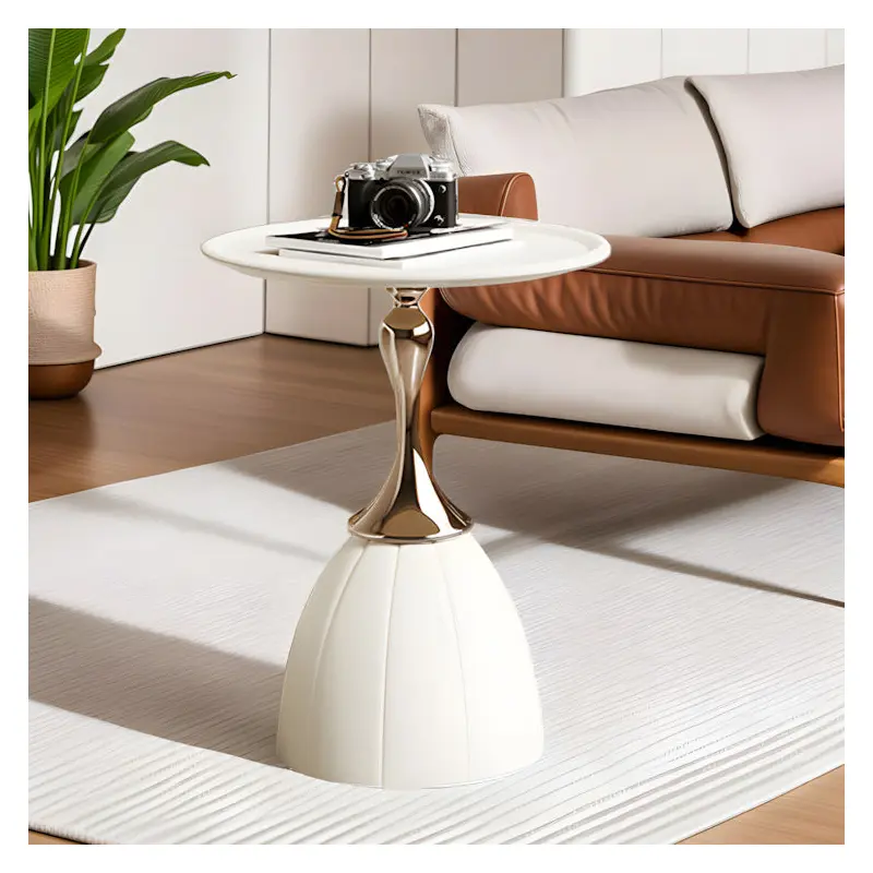 Contemporary Nordic Medium Density Fiberboard Iron Side Table 1 - Tray For Living Room