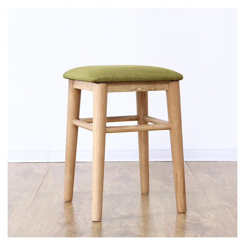 Modern Minimalist Square Solid Wood Low Stool Footrest For Living Room
